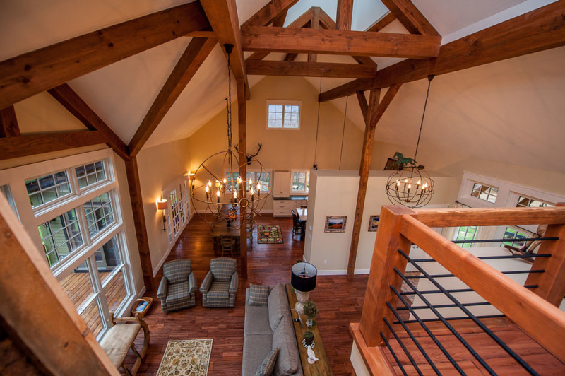 View of first floor from second floor landing