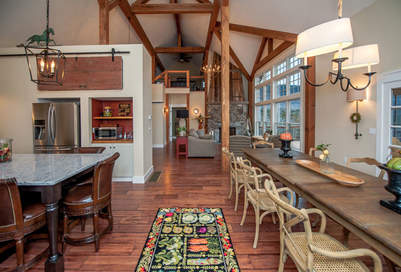 Long kitchen table with chairs