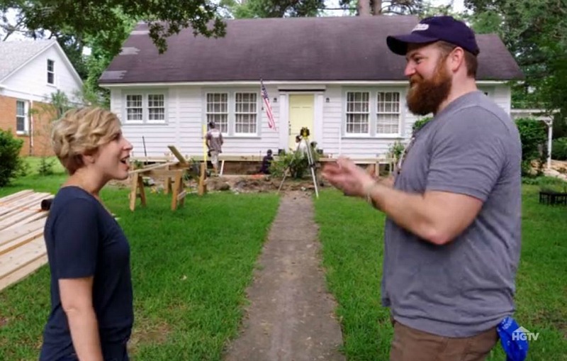 Erin and Ben Napier filming HGTV Home Town