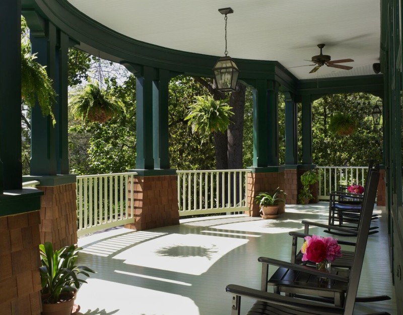 Large front porch with rocking chairs