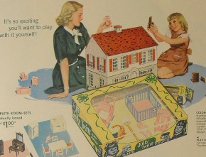 Vintage Woolworth's Ad for Playsteel Tin Dollhouse 1948