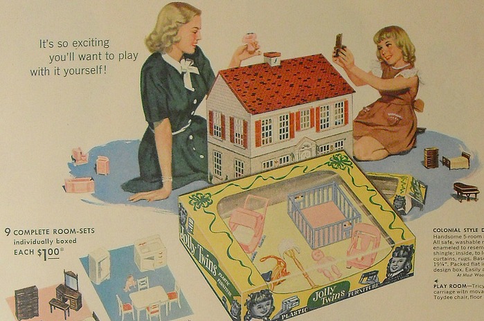 Vintage Woolworth's Ad for Playsteel Tin Dollhouse 1948