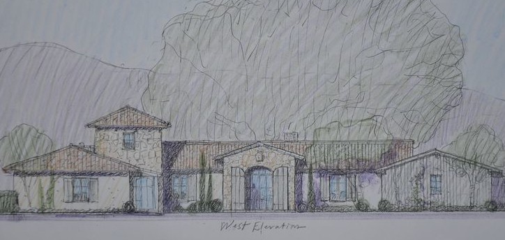 Steve Giannetti's original sketch of Patina Farm exterior