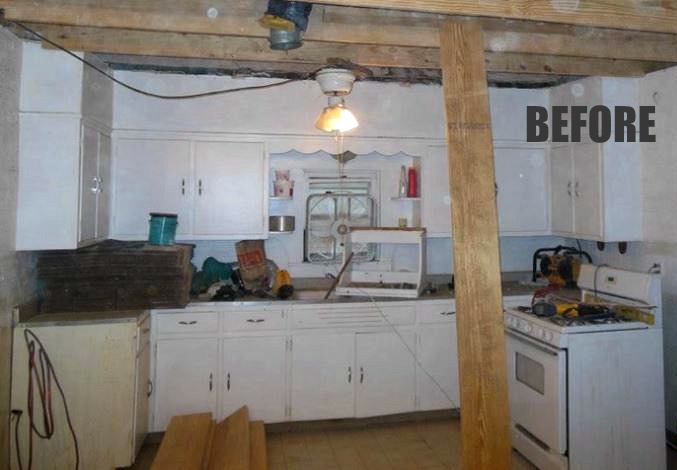 white kitchen during remodel