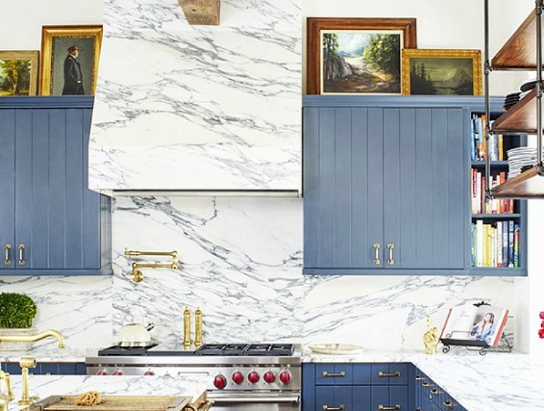 Arabiscato Marble in Brooklyn Decker Kitchen Closeup