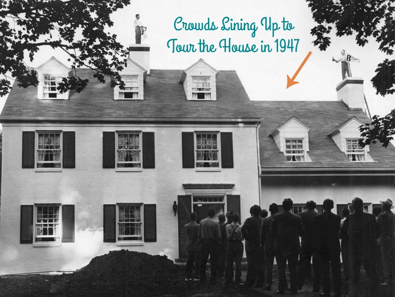 crowds lining up to see replica of mr. blandings dream house 1947