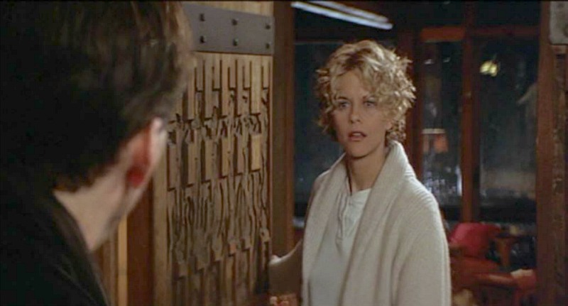 Meg Ryan opening cabin door