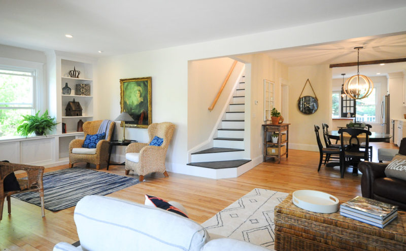 Staircase leading to second floor of bungalow