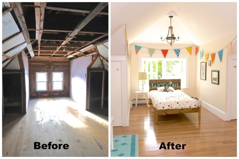 Before and after photos of child\'s bedroom