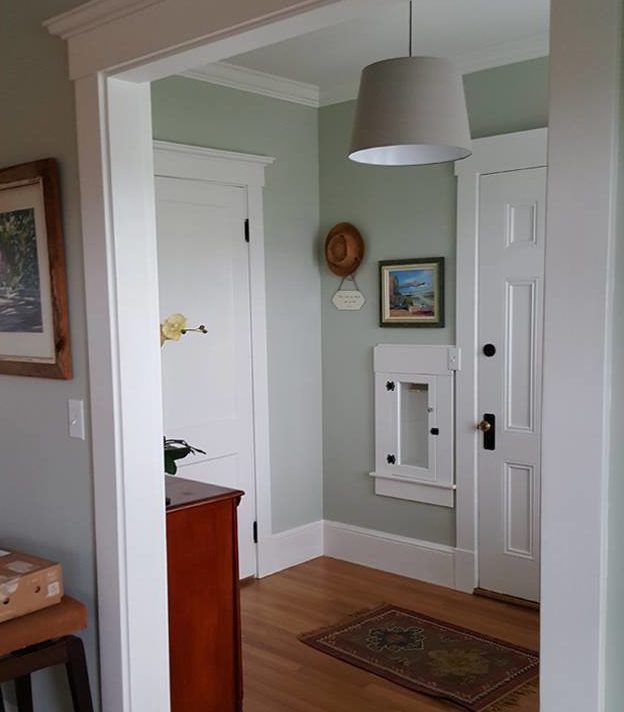 Remodeled entry hall with fresh paint