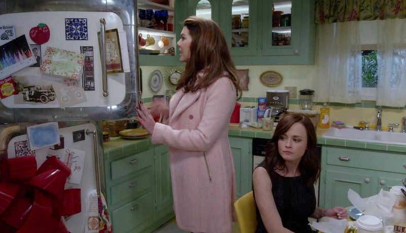 Lorelai looking in the freezer