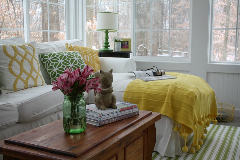 Closeup of white Ektorp sofa