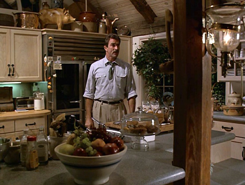 Tom Selleck in the kitchen