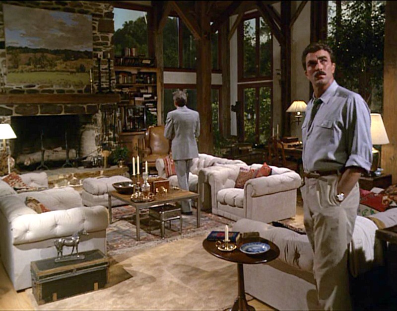 Tom Selleck standing in the living room