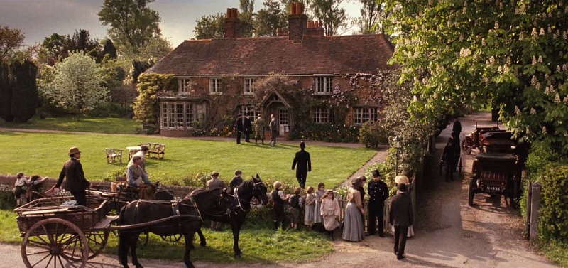 front of Peppard Cottage Howards End movie