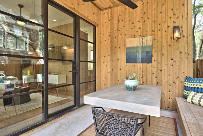 Table and chairs on patio