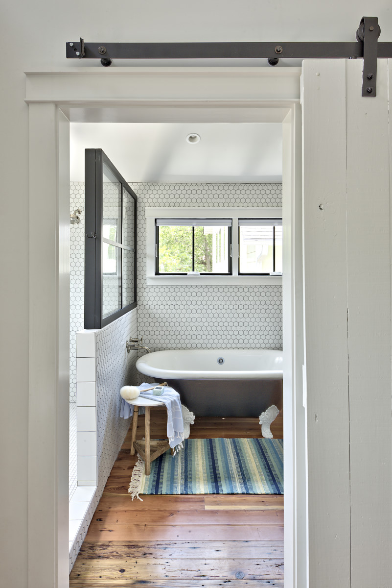 Bathroom with freestanding tub