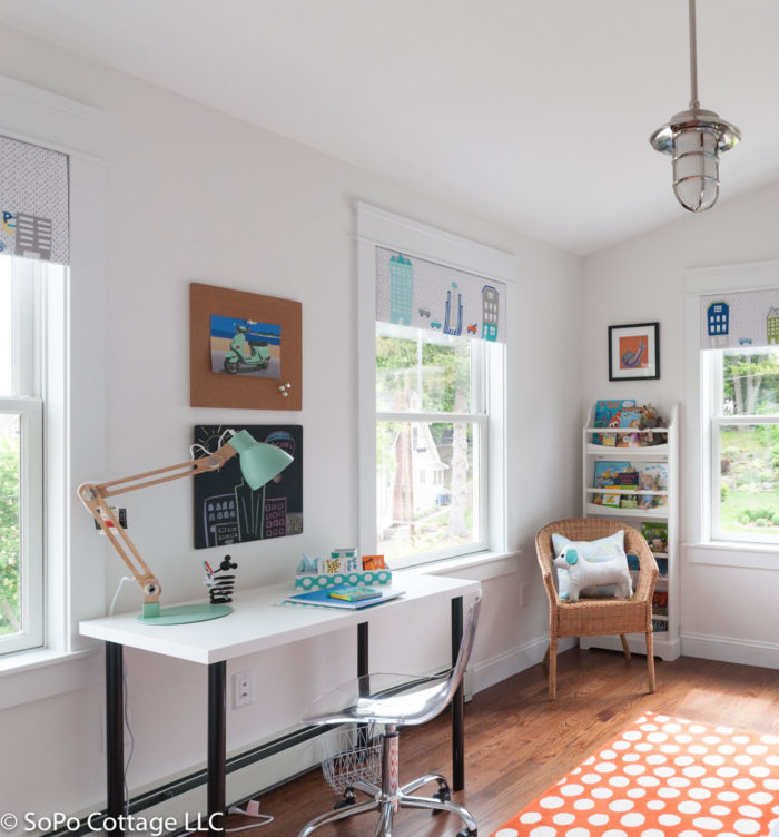 Desk and chair in bedroom