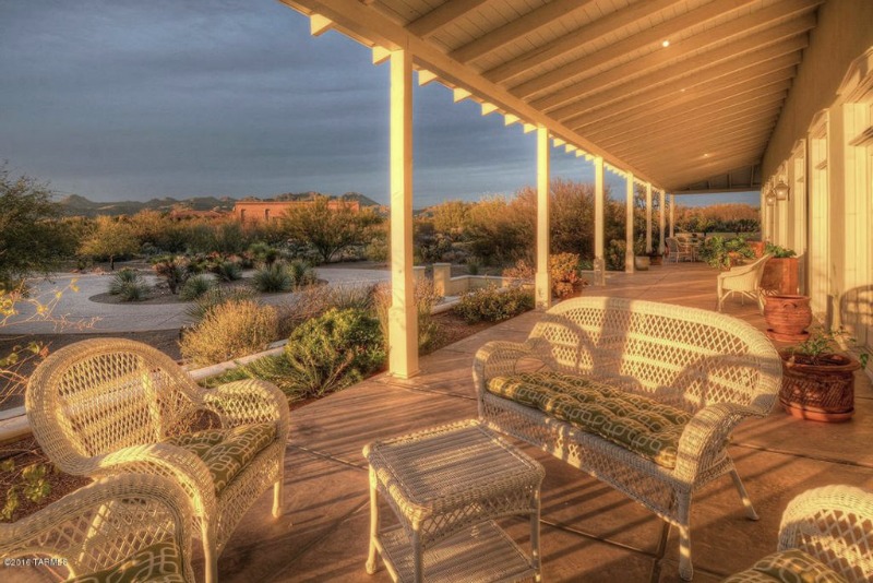 Porch with wicker furniture