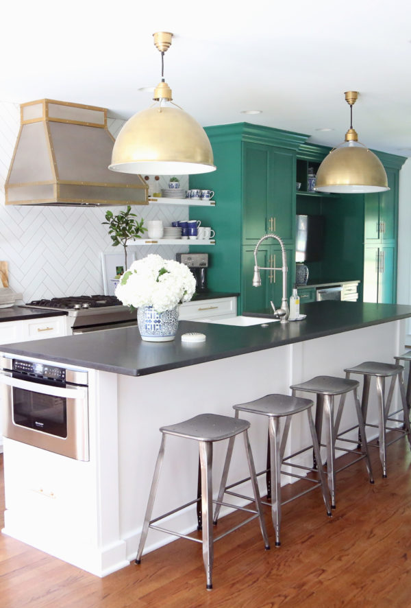 Emily A Clark green and white kitchen reno