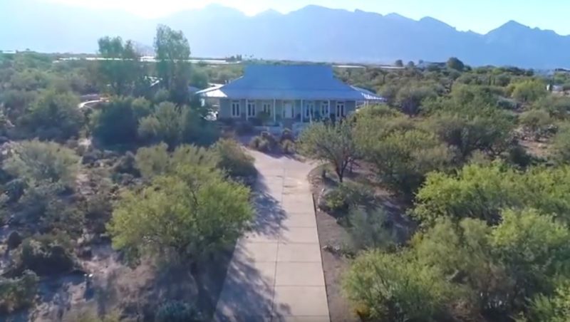 overhead view of La Cholla Airpark house for sale