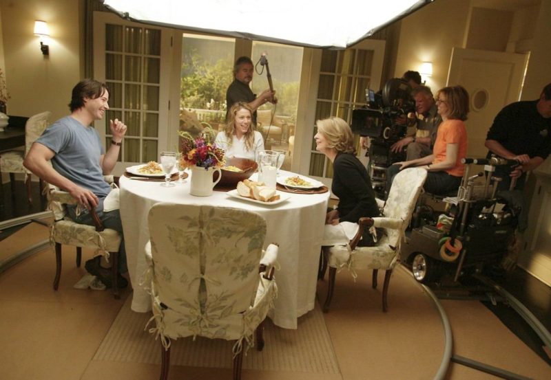 SGG dining room behind the scenes Nancy Meyers Keanu Reeves