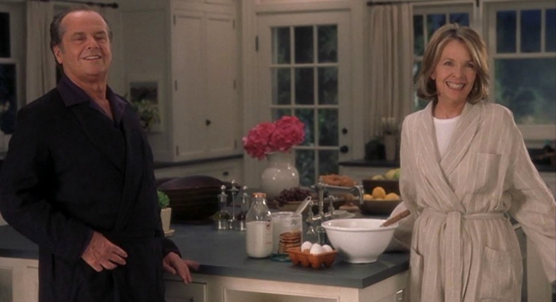 Jack Nicholson, Diane Keaton standing in a kitchen