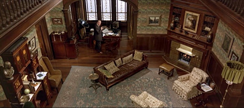 Screenshot of library set in My Fair Lady movie