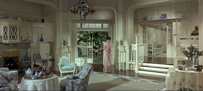 Screenshot of Audrey Hepburn in Mrs. Higgins\' living room