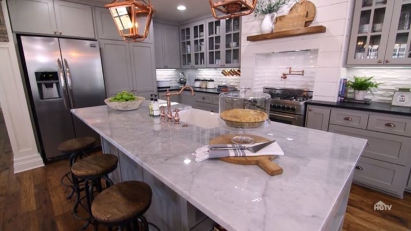 carriage house kitchen with copper accents