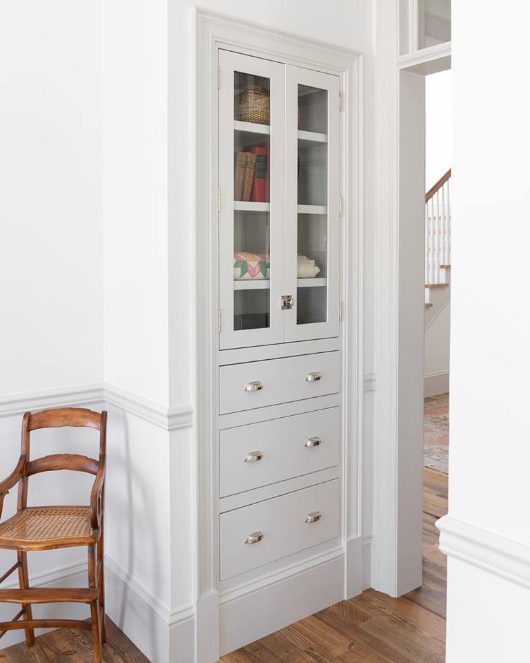 Built-in china cabinet in remodeled kitchen
