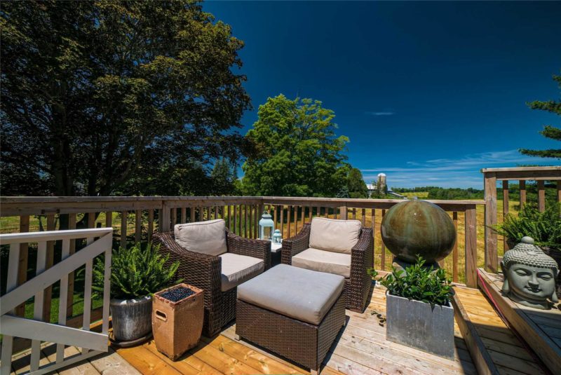 Two chairs on back deck