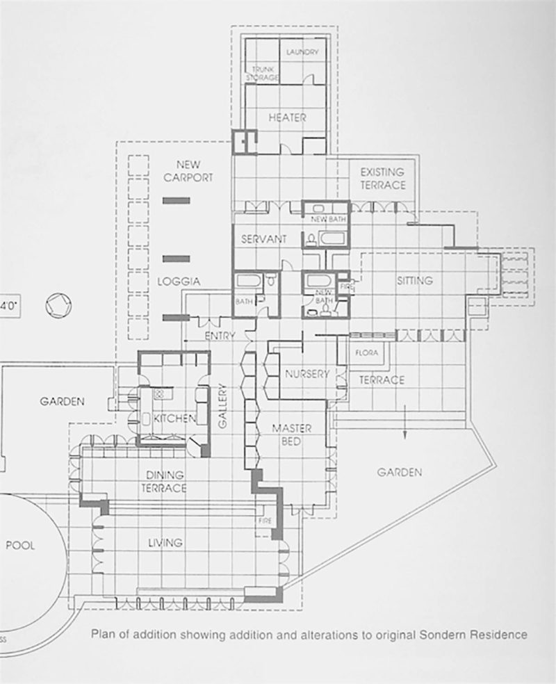 Floor plans for Frank Lloyd Wright Sondern-Adler House 