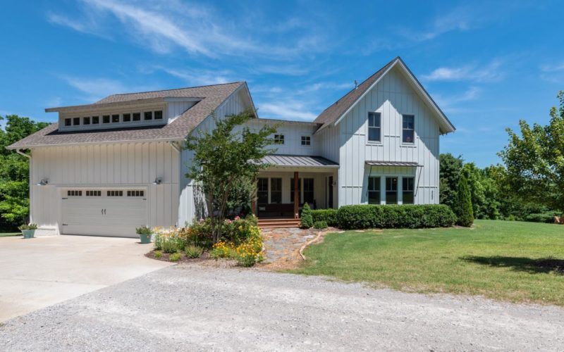 Front exterior of modern farmhouse