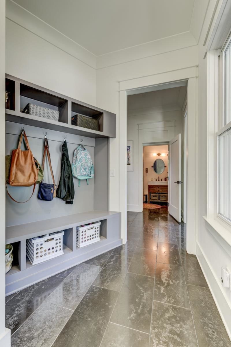 Mudroom with built-in cubbies