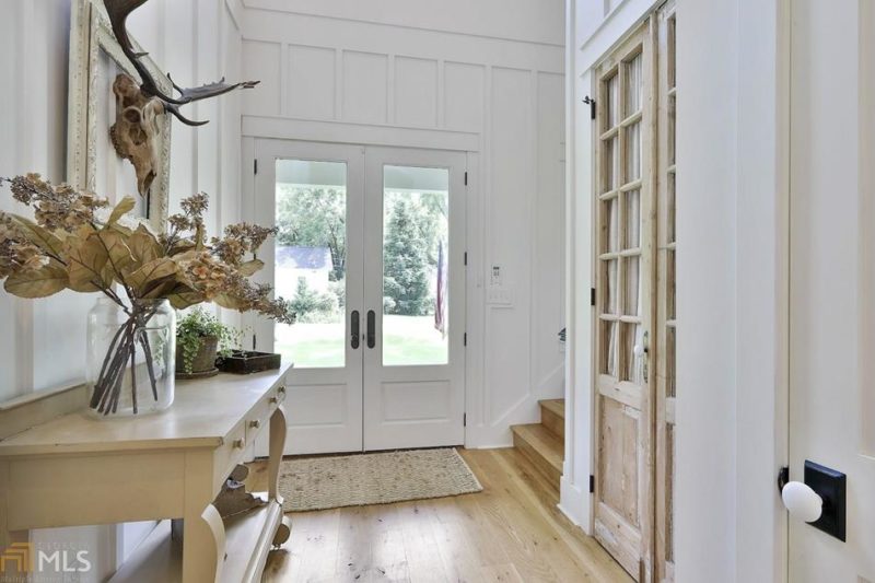 Front entry inside modern farmhouse