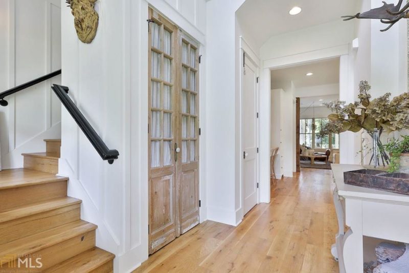 Front entry hall in modern farmhouse