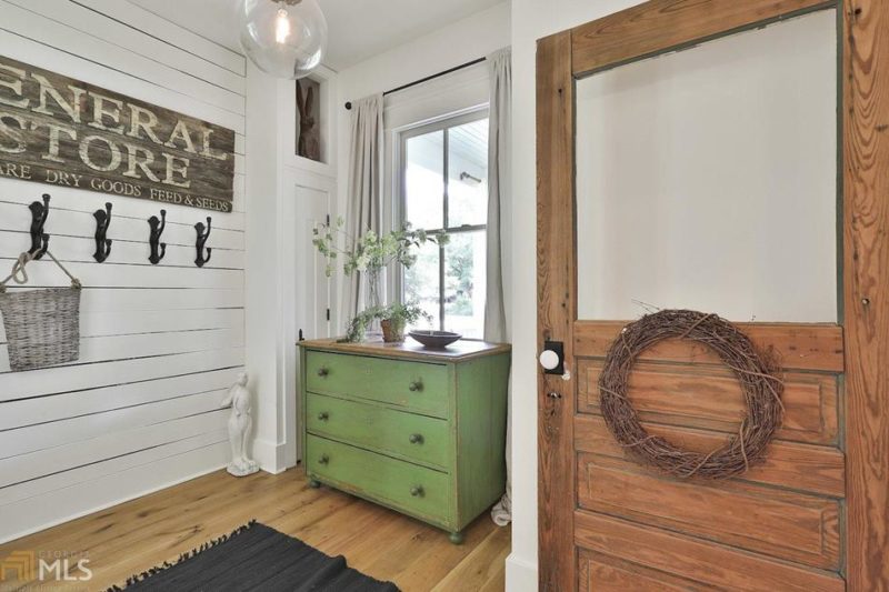 Old wood door leading to mudroom