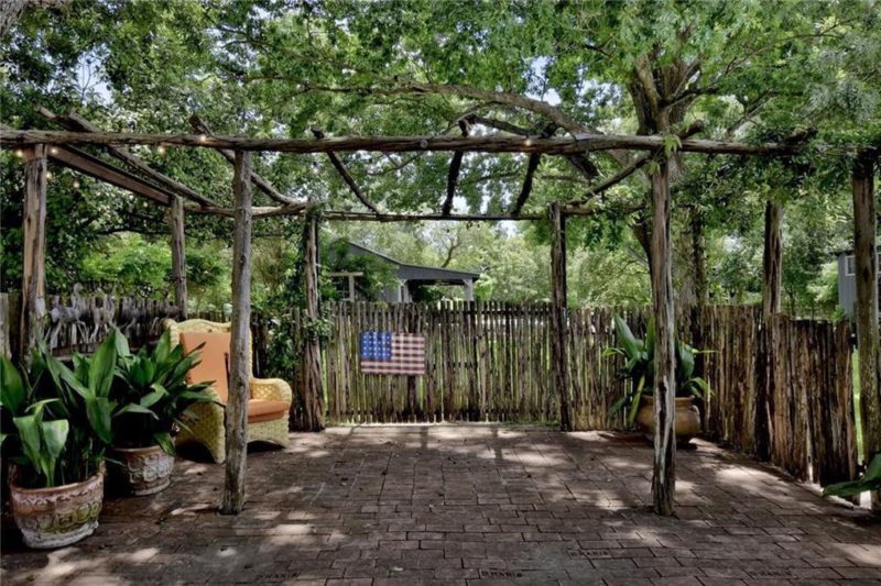 Patio with wicker chair