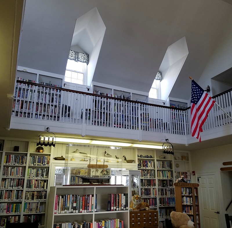 Inside Beach Haven Public Library with bookshelves