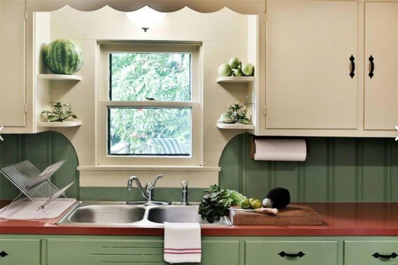 Closeup of kitchen sink and window