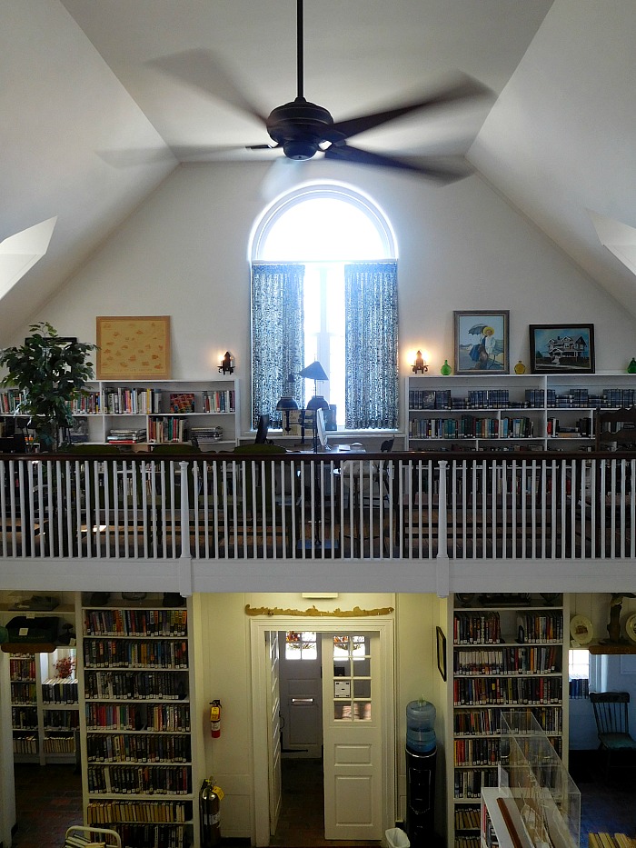 Inside Beach Haven Public Library with bookshelves