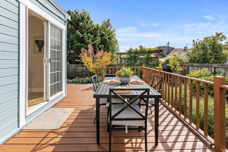 Deck with table and chairs