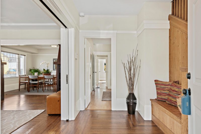 Entry hall of Craftsman Cottage