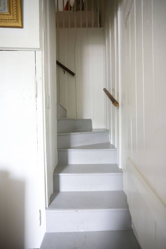 Close-up of back staircase