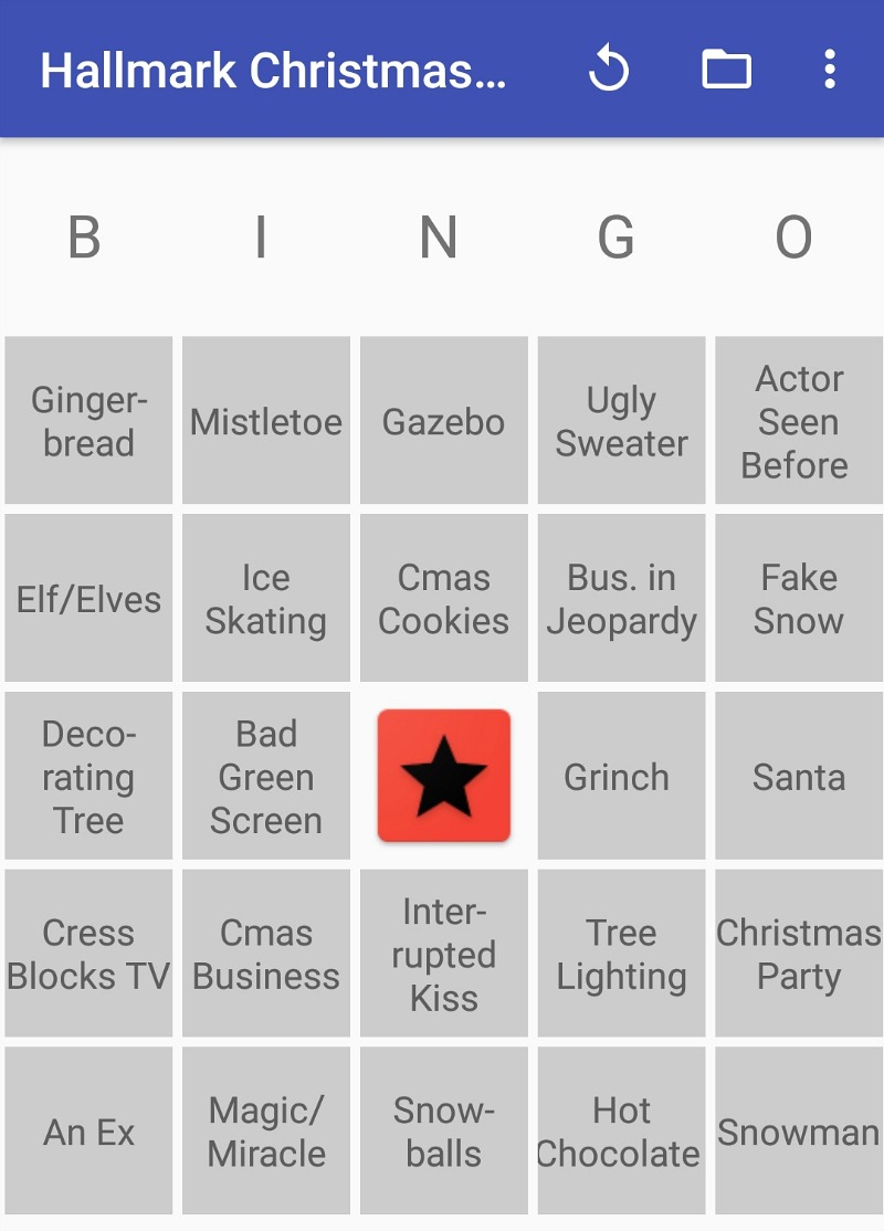 Bingo Edition for Christmas Movies