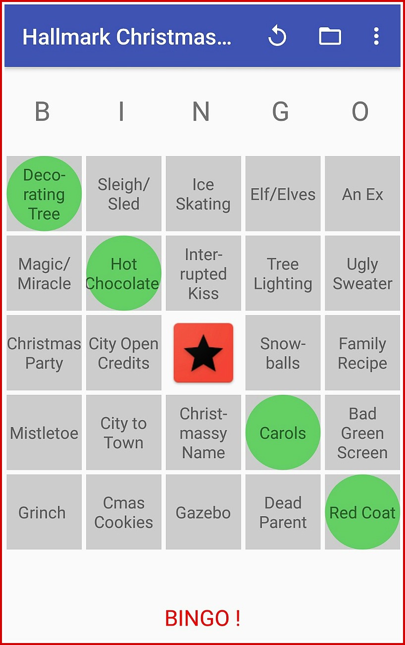 Bingo Edition for Christmas Movies