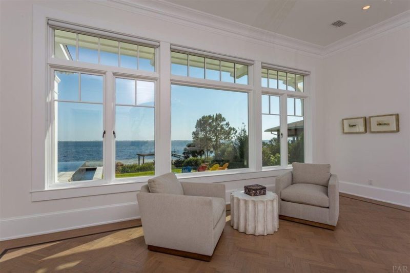 Master bedroom seating in front of window