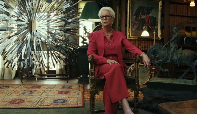 Jamie Lee Curtis Chair of Knives in the Library