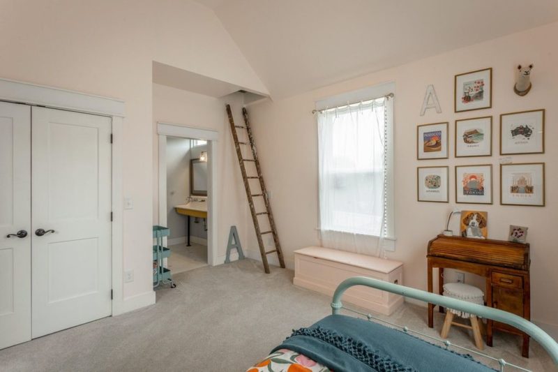 bedroom with secret loft